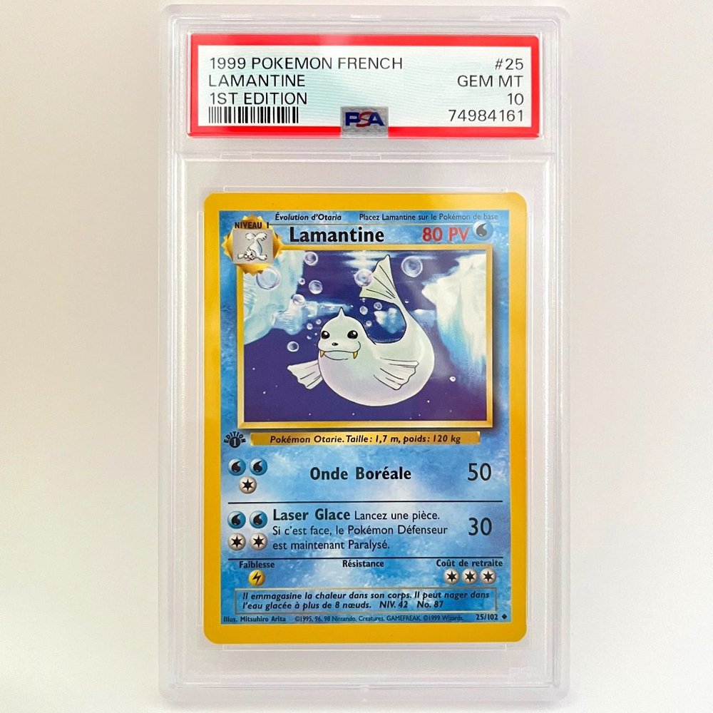 PSA 10 Gem MT Lamantine Dewgong 25 French Base 1st Edition 1999 Pokemon 74984161